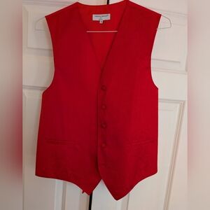 Italian Brocade Satin Red Vest